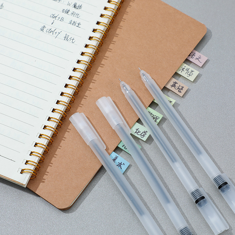 Picture of Small White Pen Gel Pen Sign Pen Transparent Frosted Student Simple Stationery Creative suit Plastic Wholesale Pen