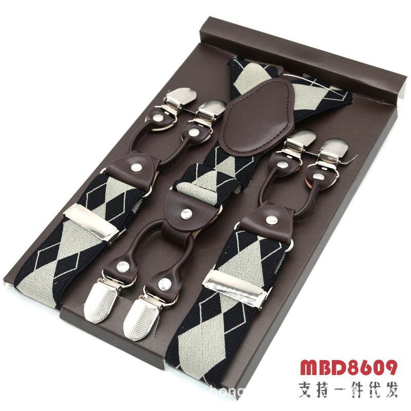 Picture of Cross-Border Supply Men's Suspenders Six-Clip Suspenders Elastic Adjustable Fat People Suspenders Men and Women Suspenders