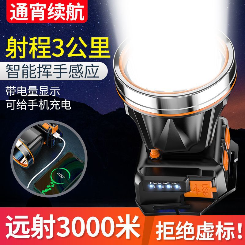 Cross-border super bright LED headlight strong light charging inductive flashlight outdoor head-mounted mining night fishing light camping light