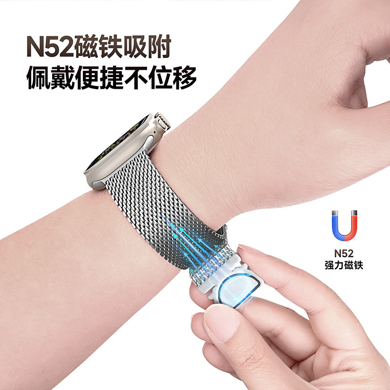 Picture of For Apple 10 generation AppleWatch Milanese Nice watch strap watch metal magnetic iwatch strap wholesale