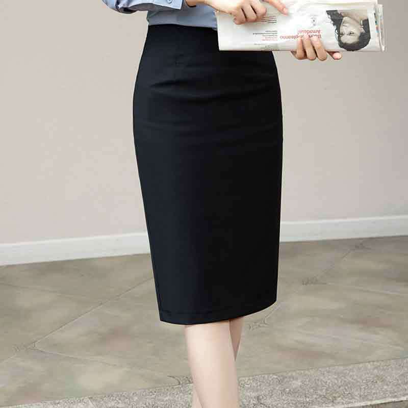 Picture of [Long High Waist Skirt] Skirt Women's Mid-Length Xia and Western Skirt Work Temperament Slit Hip Covering One Step Skirt