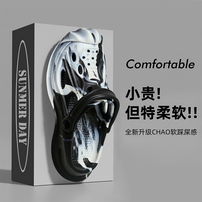 Hole shoes men's camouflage 2025 new non-slip sandals wear odor-proof EVA seaside Baotou beach garden shoes for men
