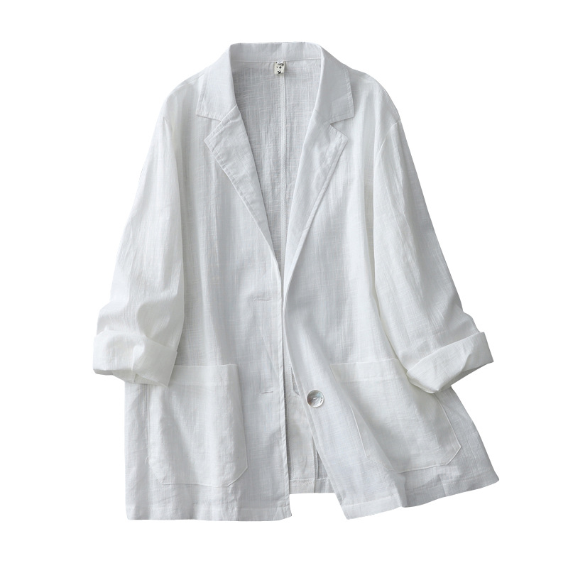 Picture of Autumn 2024 New Women's Suit Thin Jacket Casual All-match Solid Color Cardigan Top Loose Long Sleeve Small Suit
