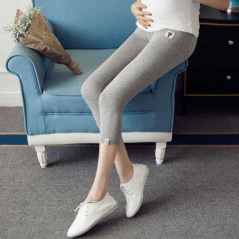 Picture of Maternity Clothing Pregnant Women's Pants Leggings Modal Capri Pants Abdominal Pants Korean-style High-stretch Pants Adjustable Pregnant Women's Pants