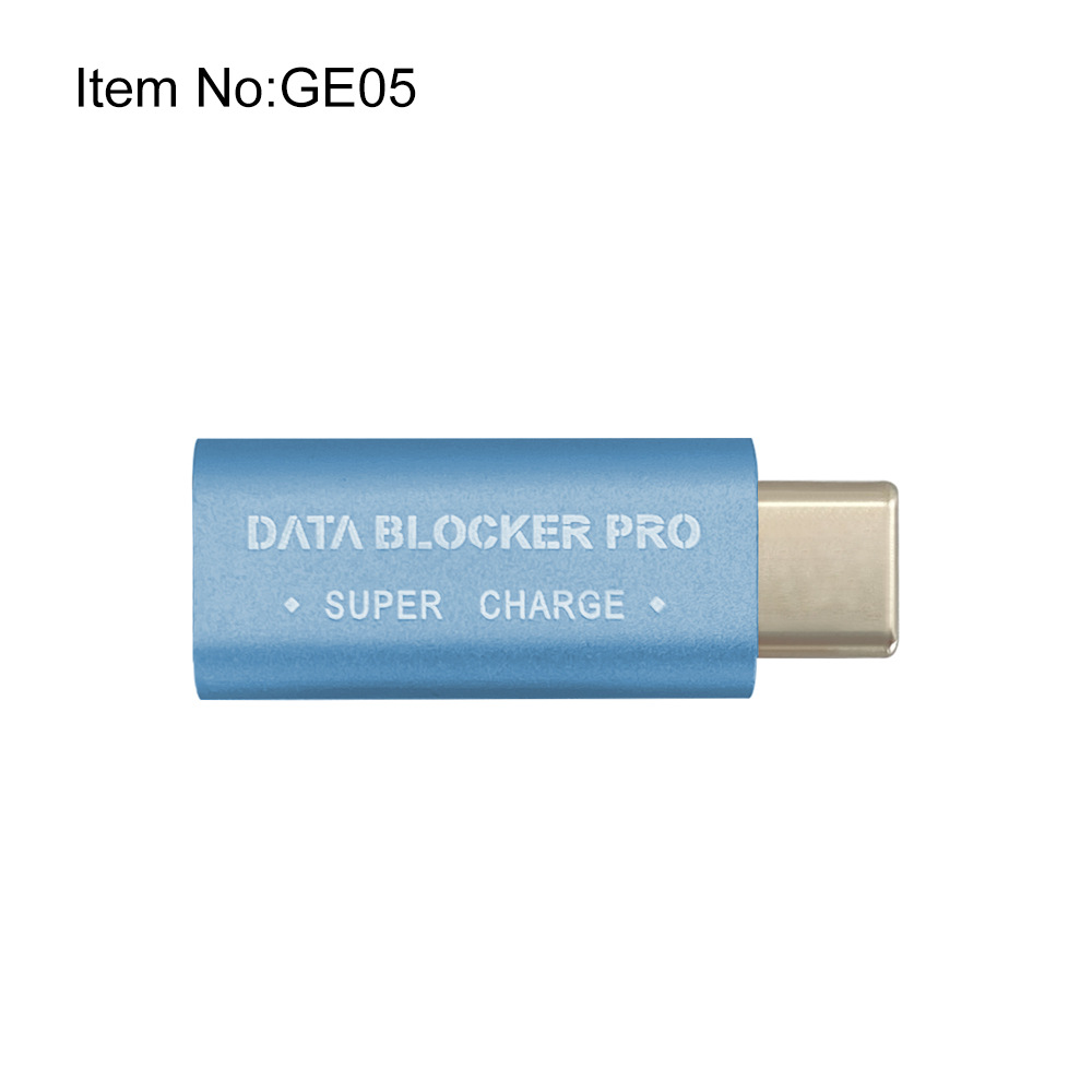 Picture of USB-C data blocker anti-theft refresh product appearance aluminum alloy material support fast charging blocking data