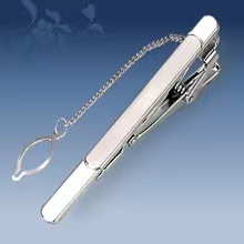 Picture of Metal tie clip men's suit chain 140 simple flower type business atmosphere with drill tie clip