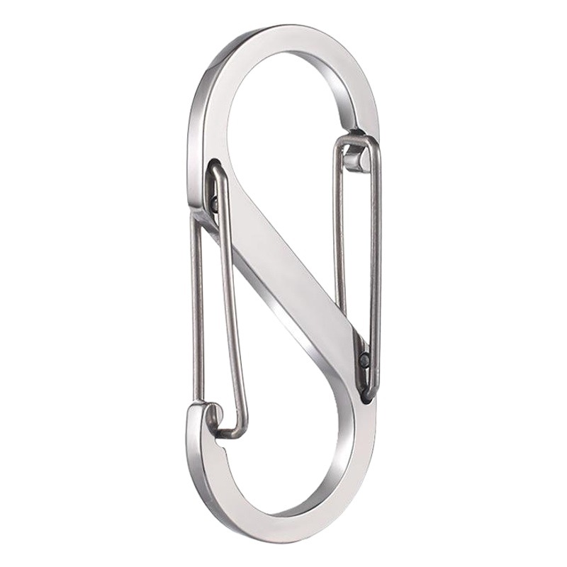 Stainless Steel S-shaped 8-word Hanging Car Keychain Accessories Key Ring Key Ring Metal Creative Gift 4# Small
