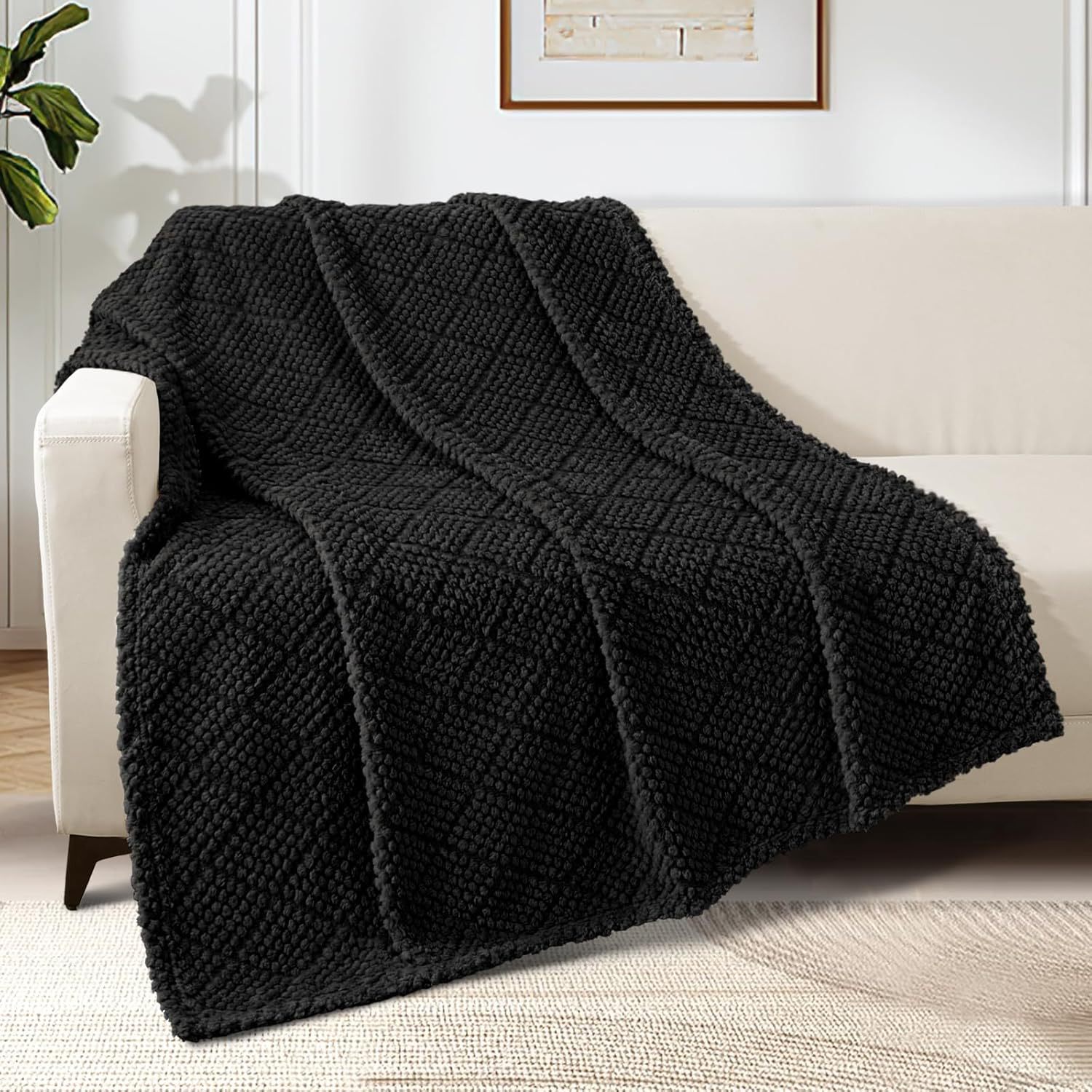 Picture of Cross-Border Mesh Corn Grain Flannel Blanket, Thickened and Fleece-Lined, Suitable for Office Nap, Skin-Friendly, Ultra-Soft Blanket