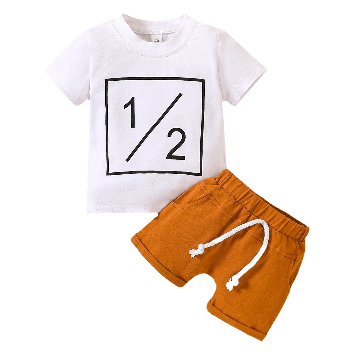 ins cross-border foreign trade boys summer short sleeve casual simple two-piece children's clothing foreign trade wholesale a generation of hair