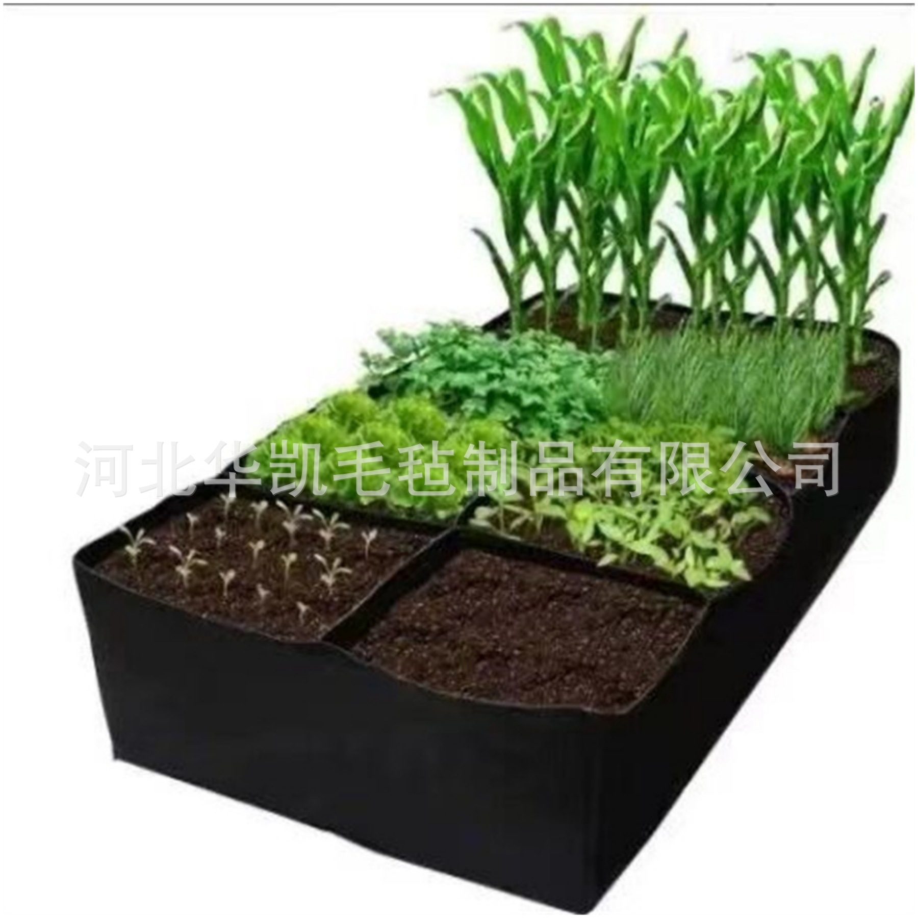 Customized Felt Multi-Grids Rectangular Beauty Planting Bag, Vegetable Split Felt Planting Bag, Felt Eight-Port Planting Bag