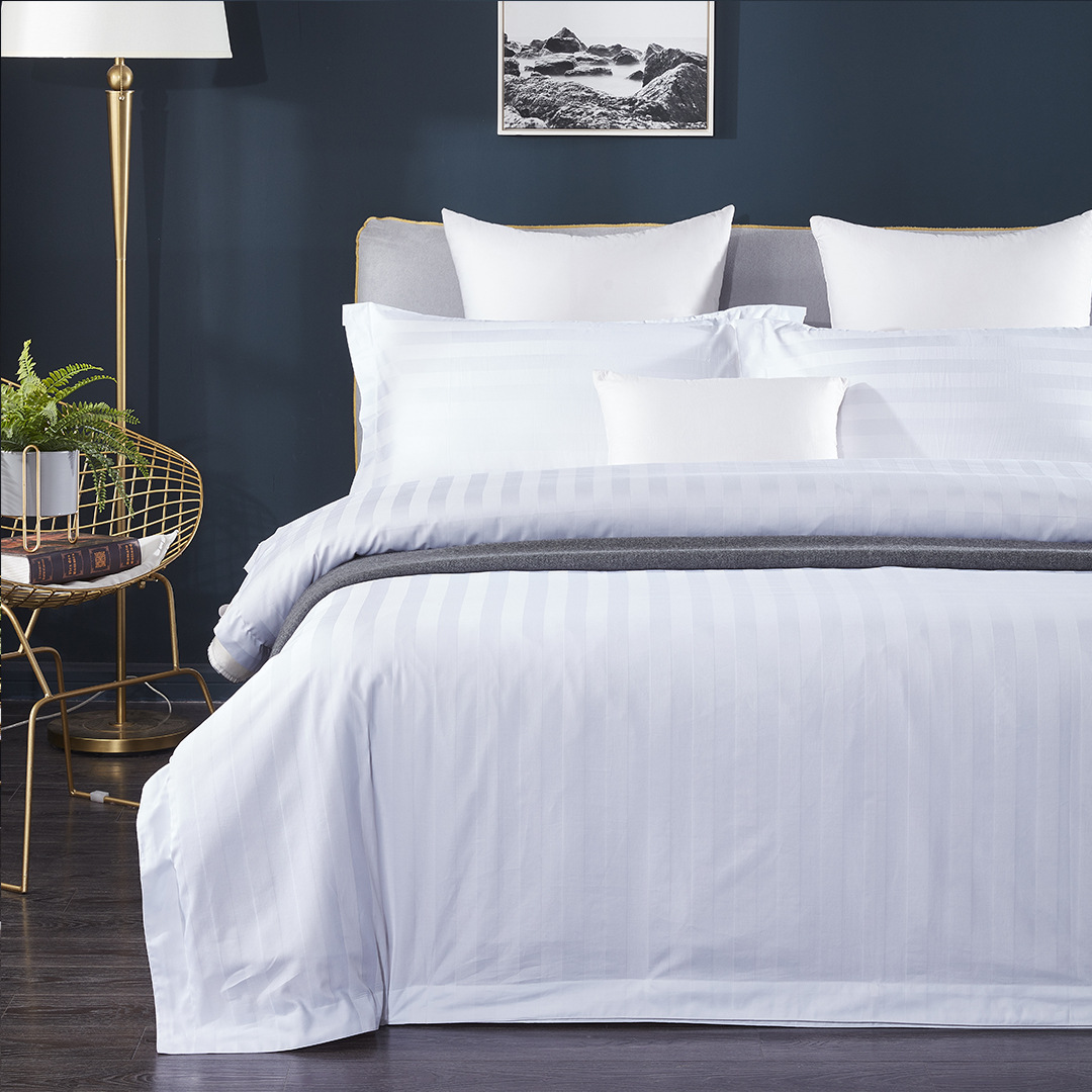 Picture of Cotton bedding hotel homestay hotel four-piece one-piece pure cotton simple satin bed sheet quilt cover pillowcase