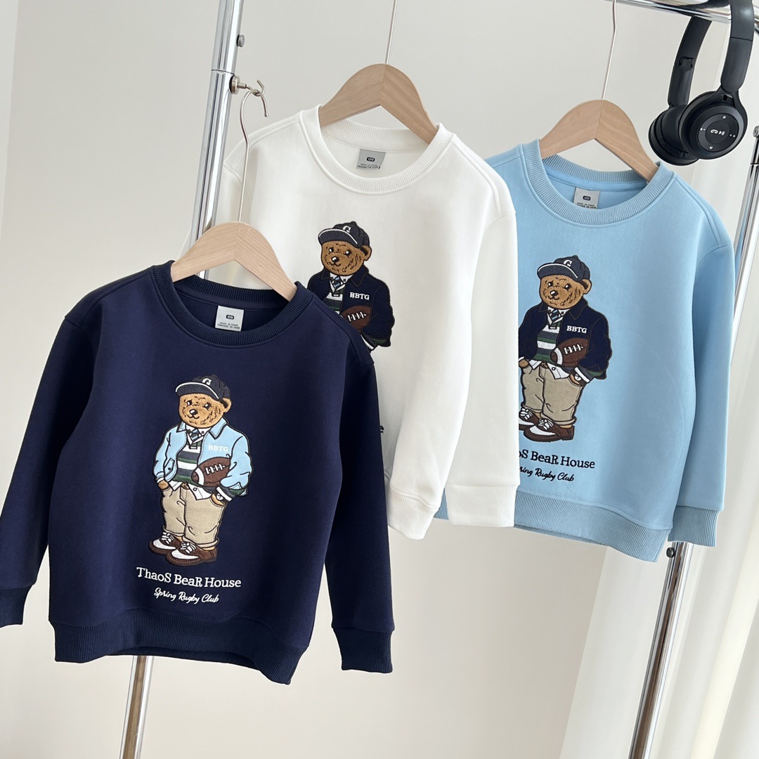 Men's Sweater Autumn Children's Wear New Middle and Large Children's Sweater Girls' Crewneck Pullover Cartoon Top Children's Sweater
