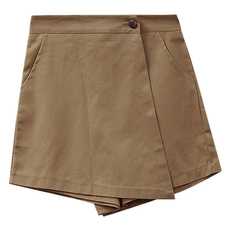 2025 Summer Korean Style New High-Waist Slim A-Line Pants Pure Cotton Wide-Leg Shorts Female Students Casual Pants Skirt Ins Trend