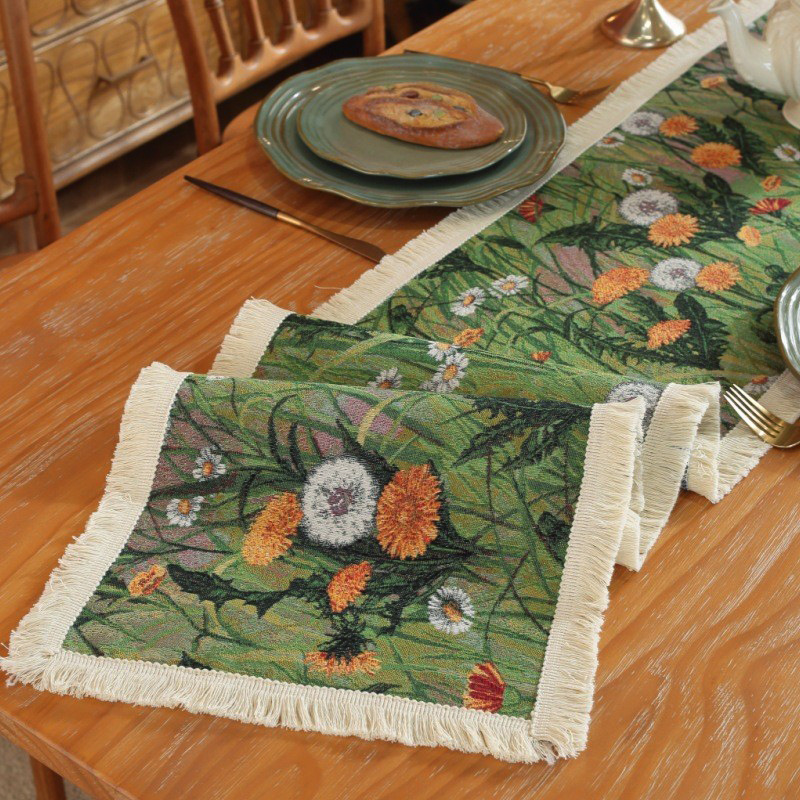 American Style European Style Modern Simple Light Luxury High Precision Jacquard Wave Pattern Table Runner Dining Table Long Cloth Shoe Cabinet Cover Cloth
