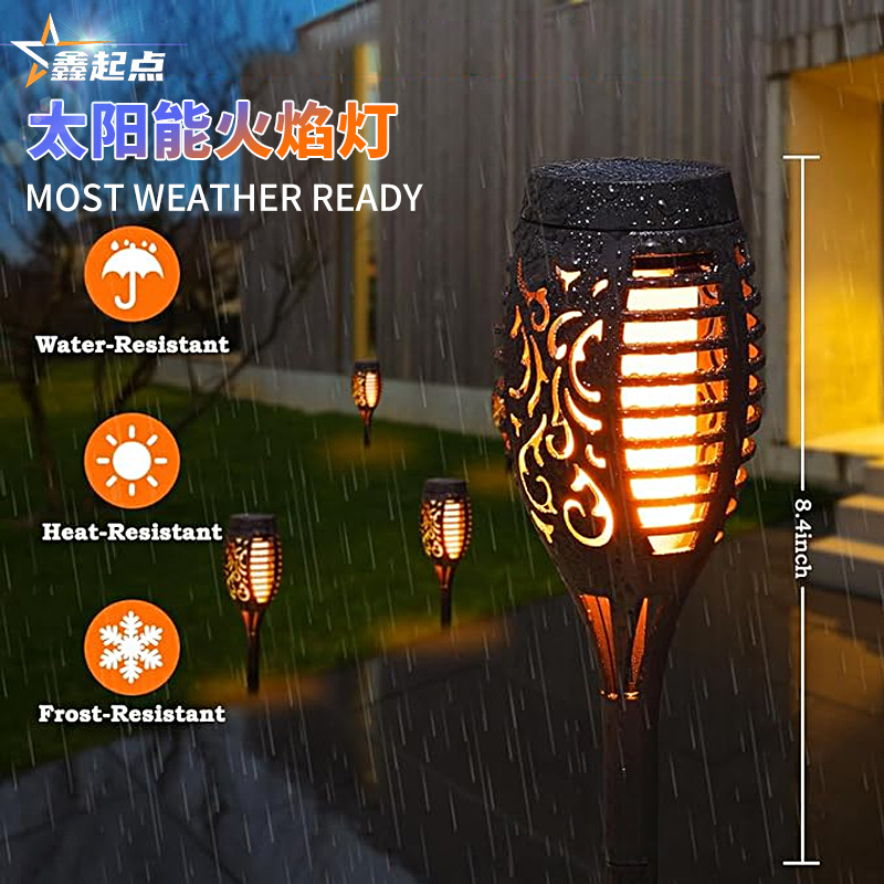 Amazon Outdoor Waterproof Torch Lamp Plug-in Garden Landscape Lamp Courtyard Simulation Flame Lamp Solar Plug-in Lamp