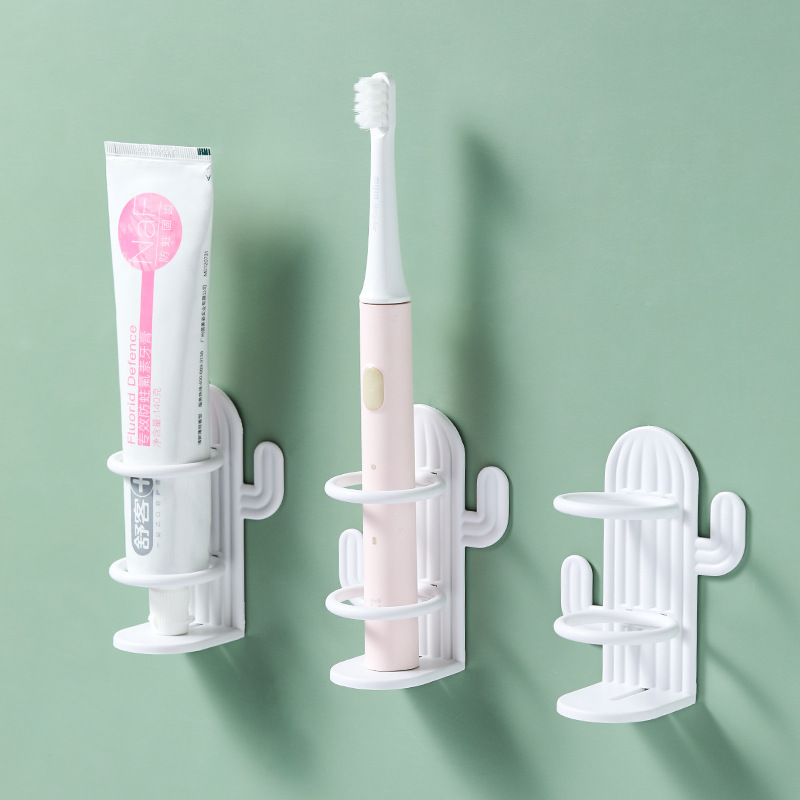 Picture of Cactus Electric Toothbrush Holder Wall Hanging Non-perforated Toilet Children's Toothbrush Holder Storage Rack Toothbrush Storage Rack