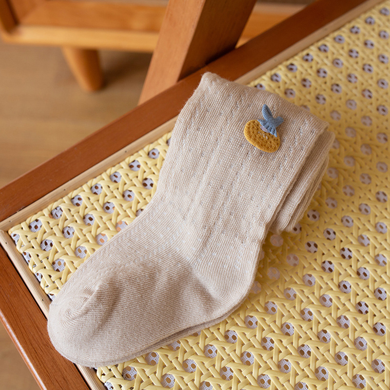 Picture of Summer Children's Pantyhose Striped Mesh Girls' Anti-mosquito Socks Cartoon Pineapple Baby Bottom Socks Baby All-in-one Socks