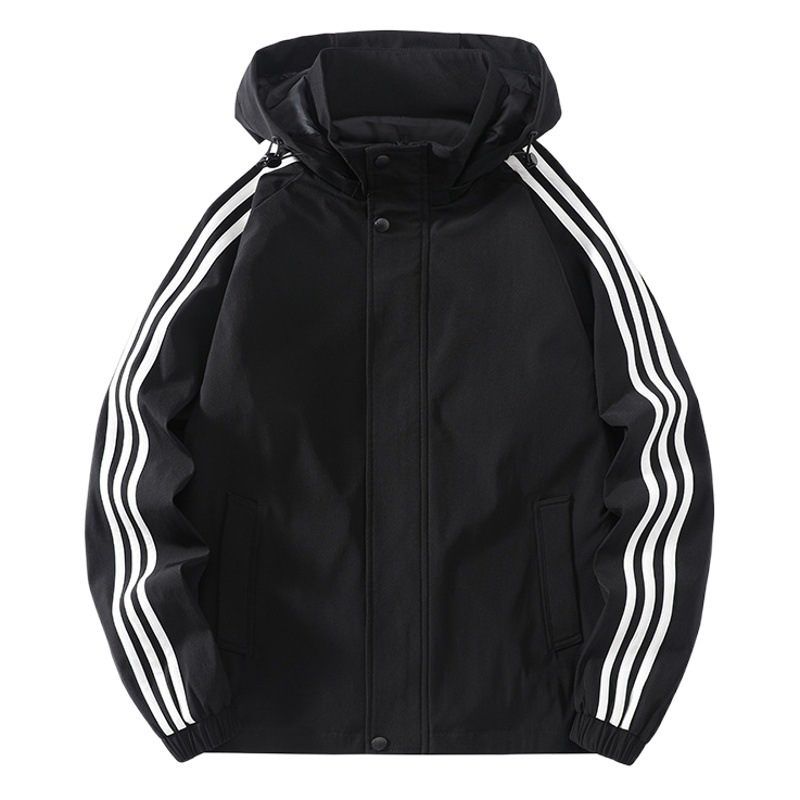 2022 spring and autumn coat men's trendy casual sports thin windbreaker men's jacket three bars light board pressure mark