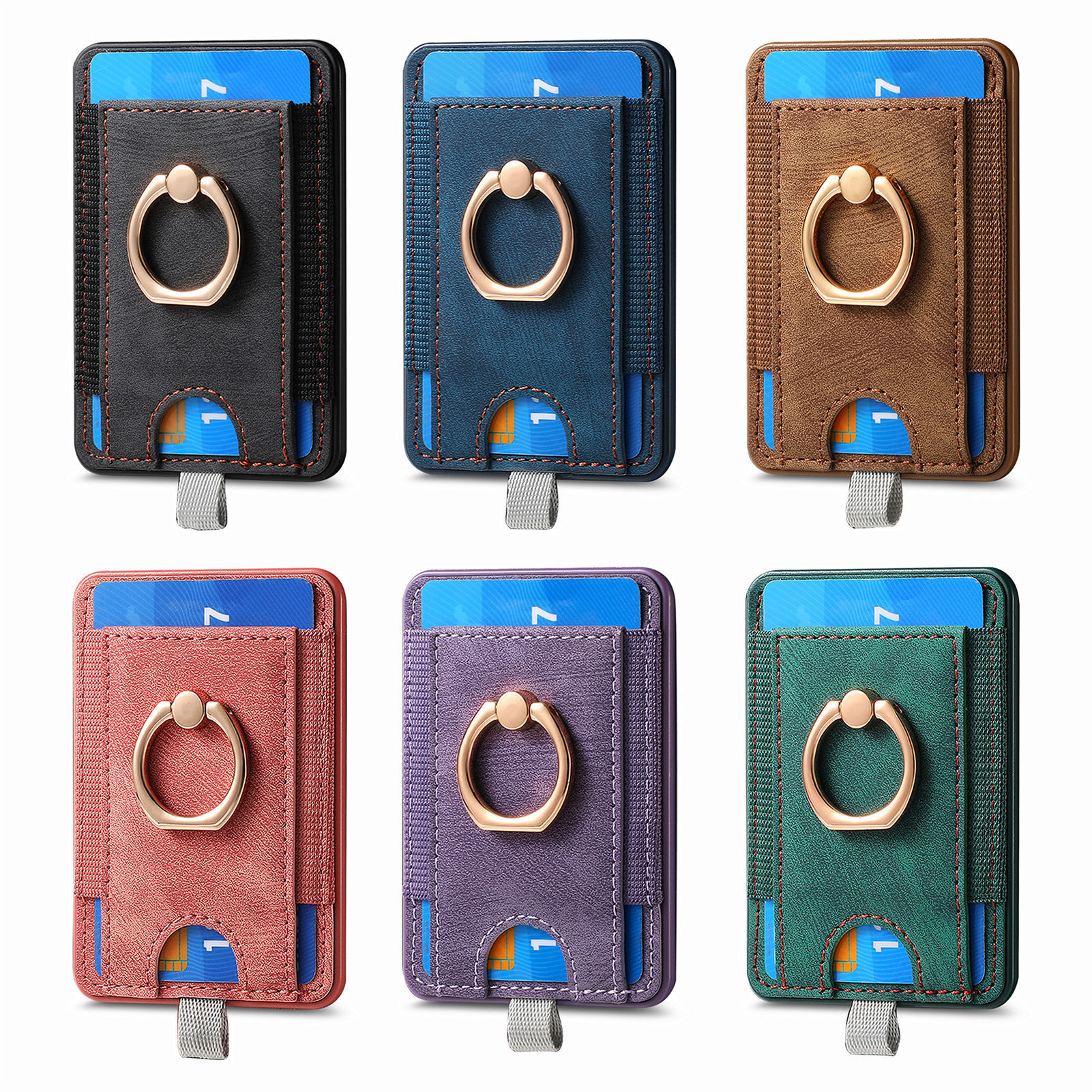 Picture of Magnetic magsafe card holder back sticker strong magnetic multi-function mobile phone card holder card holder card coin holder hardware ring