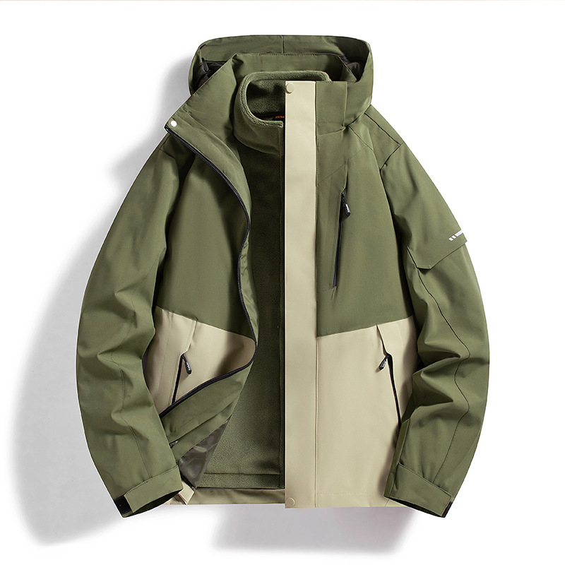 Picture of New outdoor assault jacket three-in-one water-repellent detachable outdoor mountaineering travel jacket for men and women cross-border