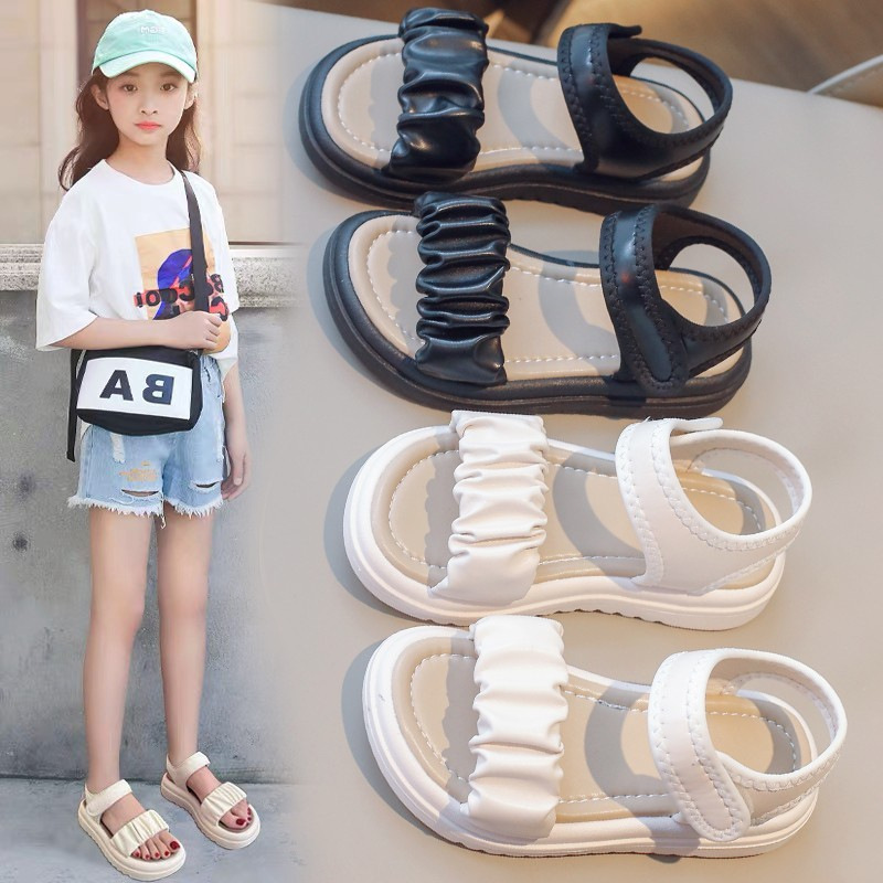 2025 Fashion All-match Casual Girls' Sandals Parent-child Princess Shoes Soft Sole Internet Popular Same Style Soft Sole Zhongda Children's Shoes