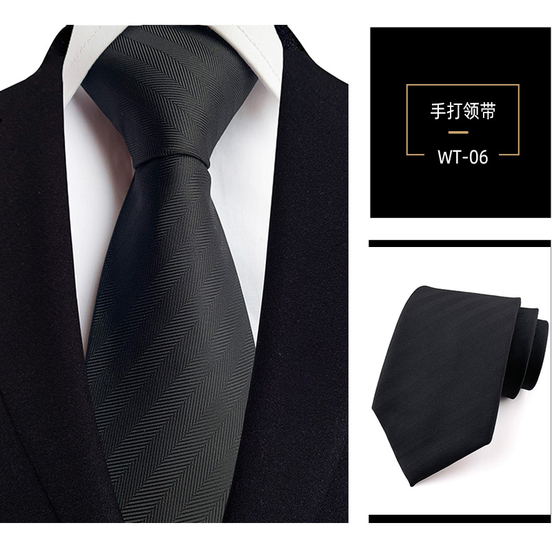 Picture of 8cm hand tie polyester yarn-dyed men's formal wear striped professional business suit accessories manufacturers in stock wholesale