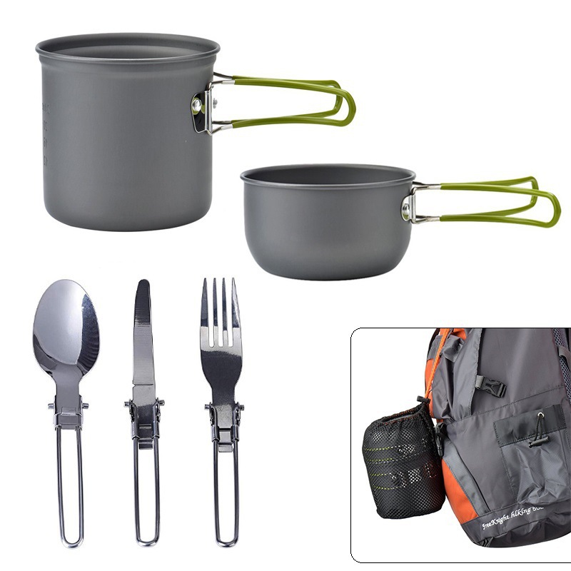 Picture of Outdoor Pot Set for 1-2 People, Portable Camping Cookware with Tableware, Ds-101 Pot Set, Cross-Border Supply