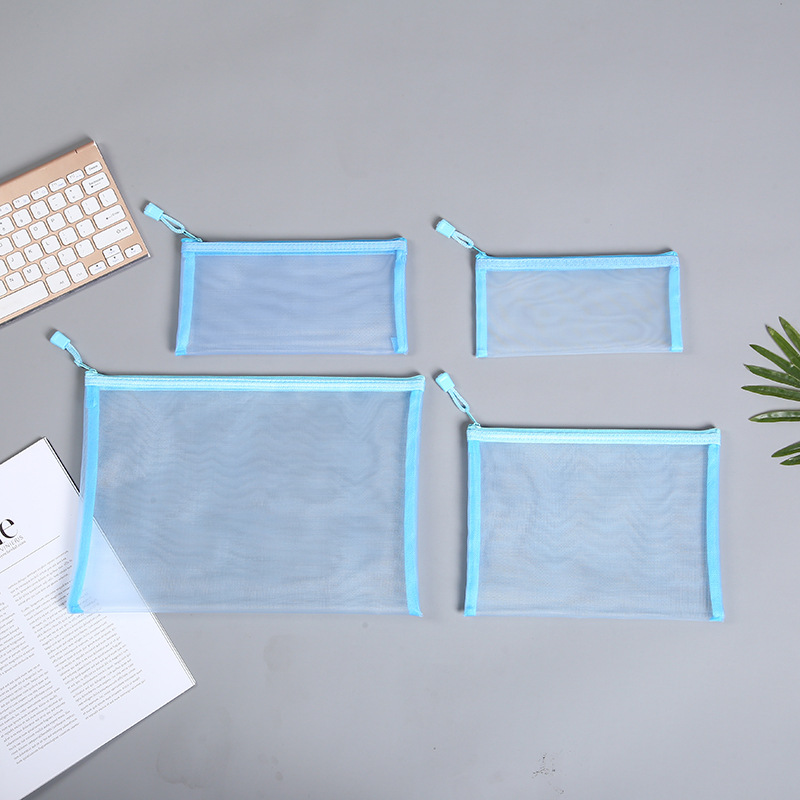 Picture of Mesh Toy Storage Transparent Zipper Bag Nylon Plus Upgrade Encryption Mesh Pencil Bag Student Examination Pencil Bag Makeup Wash