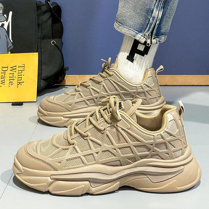 2025 New Fashion Trend Easiest for Match Men's Autumn and Winter Korean Style Men's Sports Trendy Shoes Running Shoes Dad Shoes Lace up