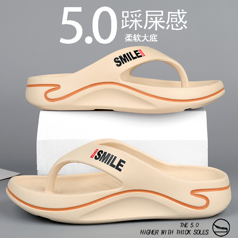 Internet Celebrity Flip-Flops for Men's Summer Outer Wear Non-Slip Wear-Resistant Flip-Flops for Men's Outdoor Seaside Beach Casual Sandals