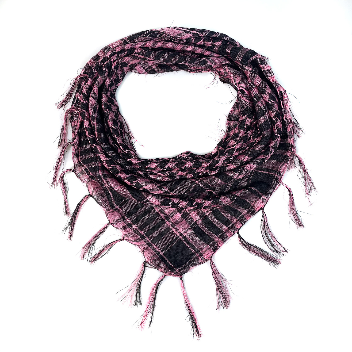 Picture of Net Silk Houndstooth Square Scarf Arabian Headscarf Outdoor Military Fan Tactical Export Tassel Desert Scarf Cross-border