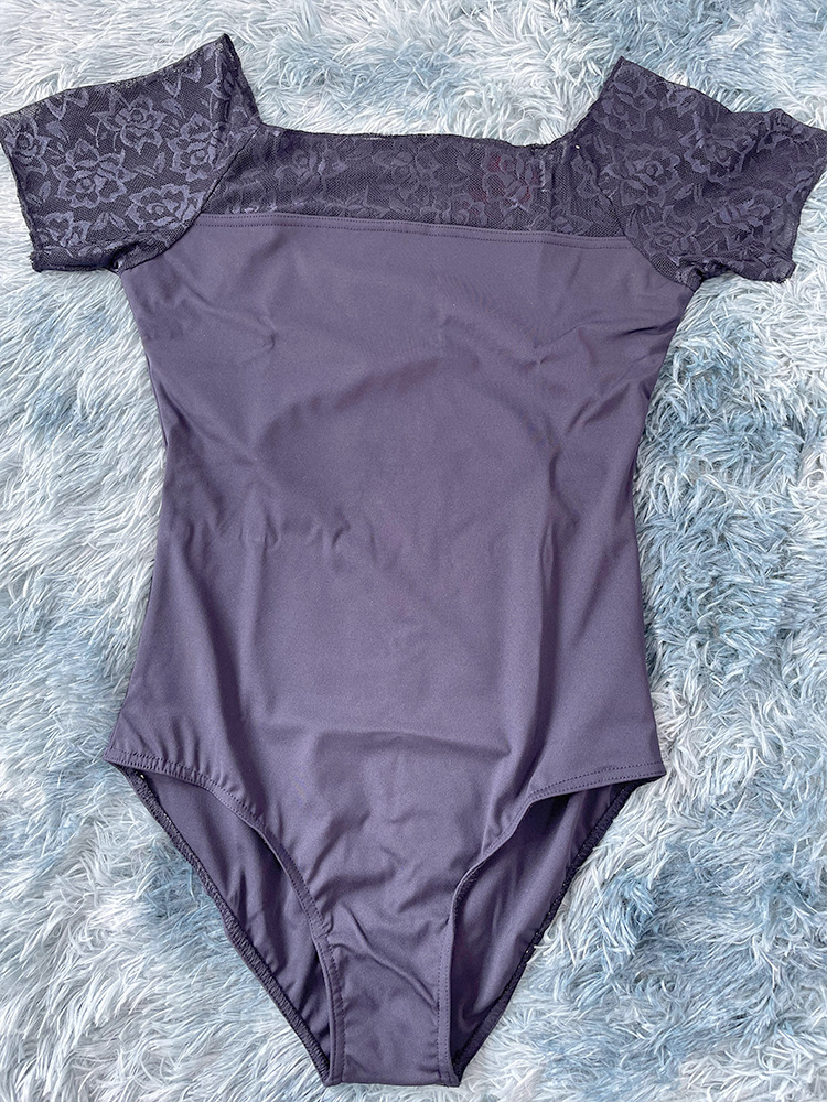 Picture of Adult Ballet Dance Costume Body Practice Clothes Lace Dance Short-sleeved Clothes Gymnastics Foundation Training Practice Clothes suit