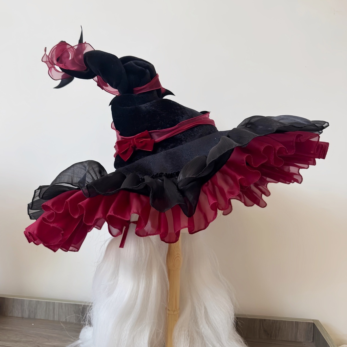 Halloween Witch Hat Dark Bat Wizard Big Brim Hat Gothic Lolita Dress up Cosplay Headwear Props