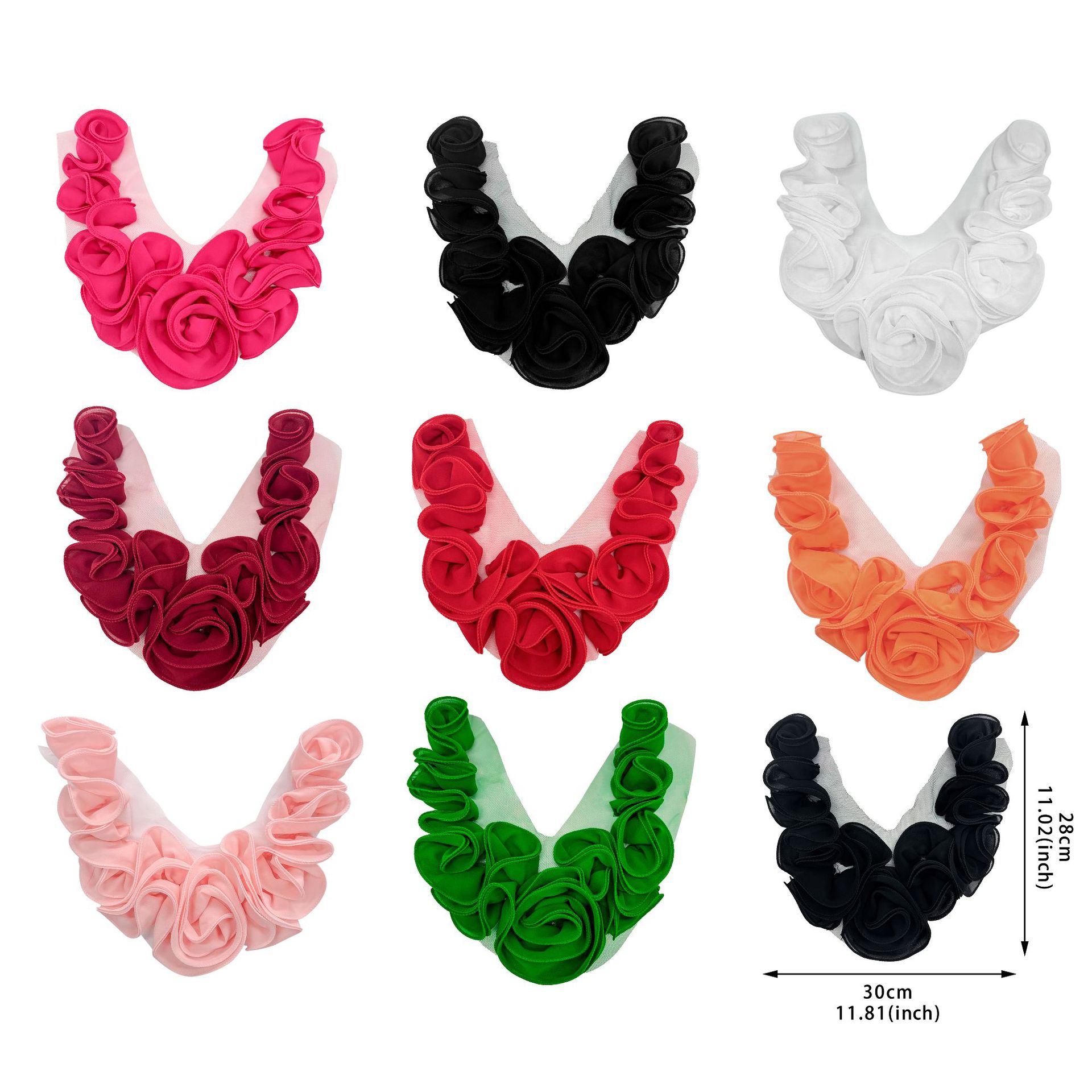 Europe and the United States cross-border hot handmade three-dimensional pleated flower fabric flower dress dance dress decorative accessories