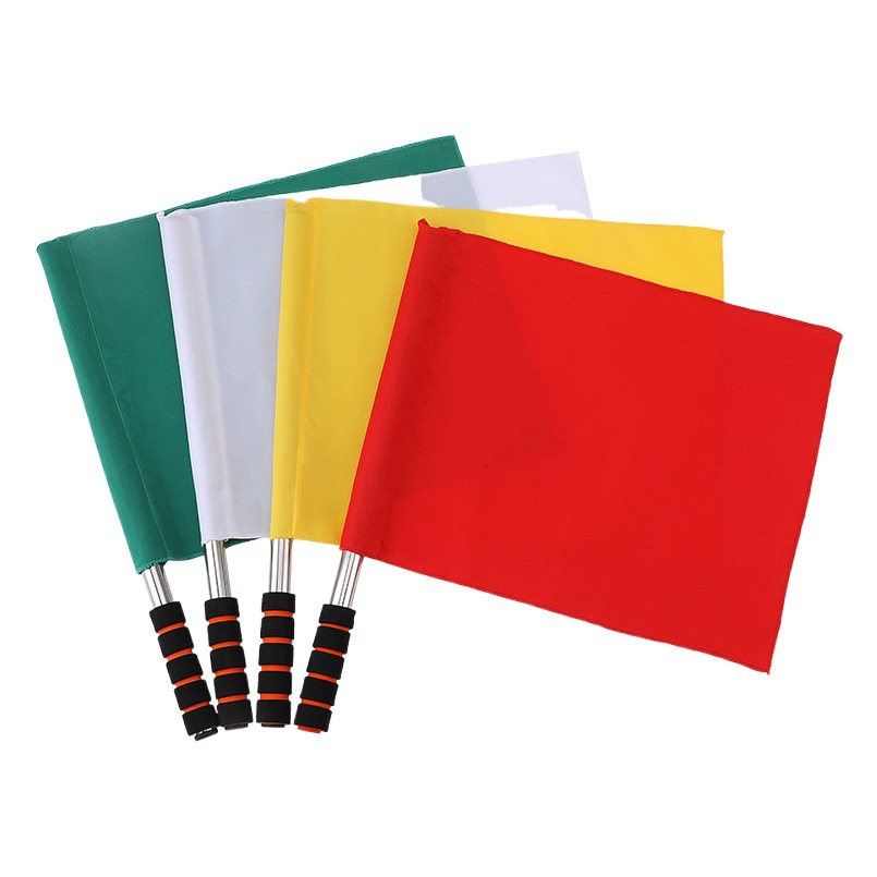 Football training referee command flag patrol flag sports competition signal flag football referee equipment red and white command flag