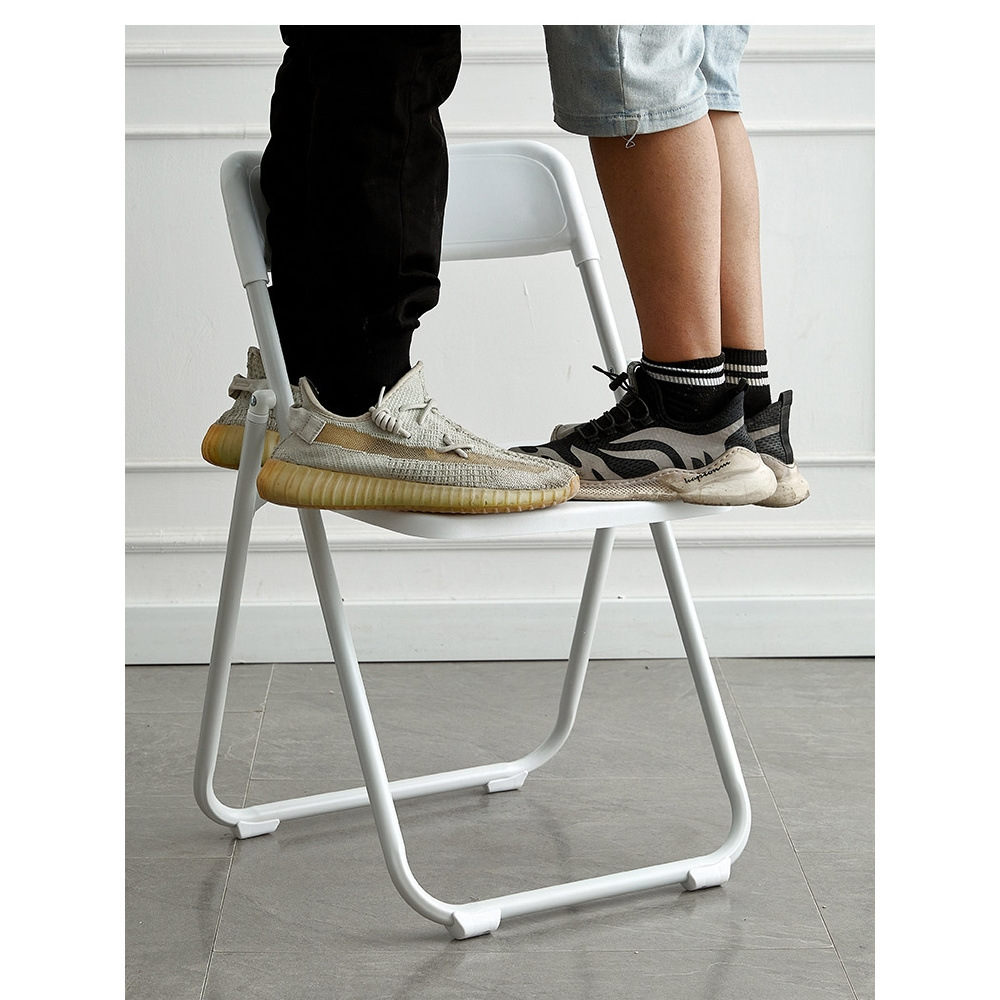 Picture of Folding chair home simple modern plastic photo chair dormitory office meeting training outdoor backrest chair stool