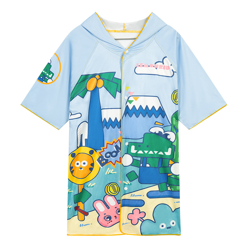 Picture of Lemon baby children bath towel quick-drying bathrobe hooded cartoon cloak cloak baby hooded bath towel children towel