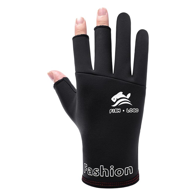 Fishing Gloves Winter Men's Fleece-lined Three-finger Waterproof Windproof Non-slip Outdoor Driving Ride Mountaineering Fishing Gloves