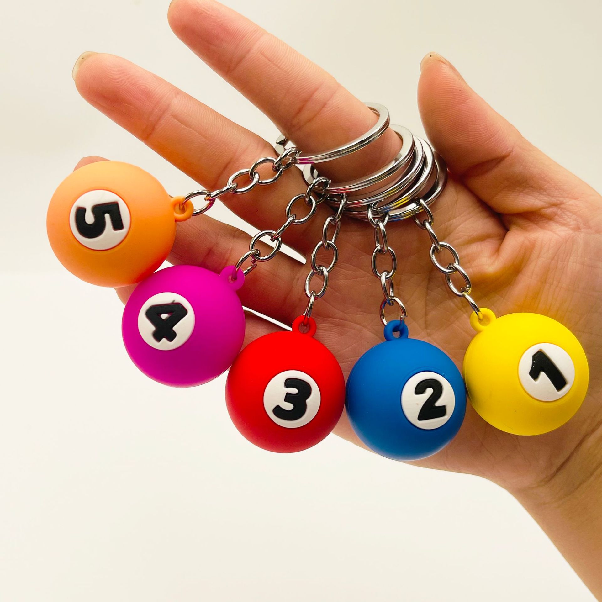 Creative Artificial Billiard Keychain No. 1 to No. 9 Billiard Bag Pendant Sports Peripheral Gifts Event Gifts