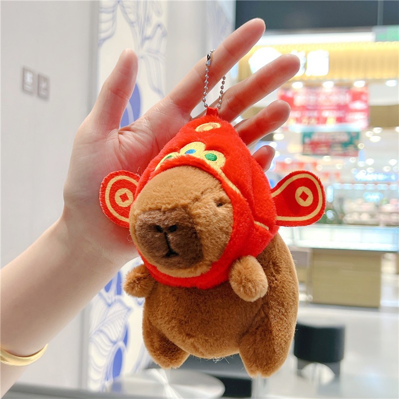 Picture of Internet celebrity boutique schoolbag ornaments capabala capybara pendant creative car keychain plush doll batch