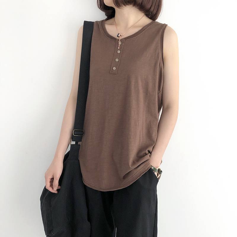 Design Niche Button Camisole Women's 2023 Spring and Summer Sexy Slimming Look Short I-Shaped Sleeveless Top