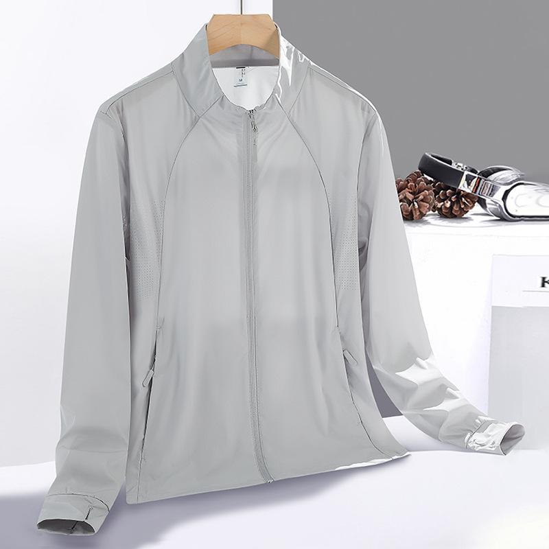 Picture of Summer Ice Silk Outdoor Sun Protection Clothing Women's UPF50 UV Protection Thin Cool Breathable Lightweight Sun Protection Clothing Men's Trendy