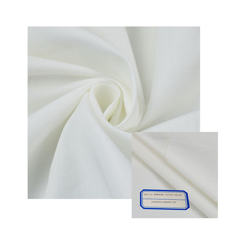 Export Quality Combed Pure Cotton High Branch Poplin Fabric Pocket Shirt Garment Fabric Dyed Cloth