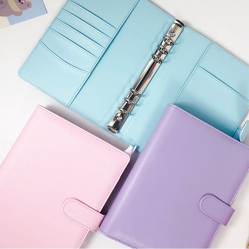 Picture of A5 Macaron Pure Color Loose-Leaf Book Pu Shell Conference Notepad Hand Ledger Notebook Stationery Simple Business Style