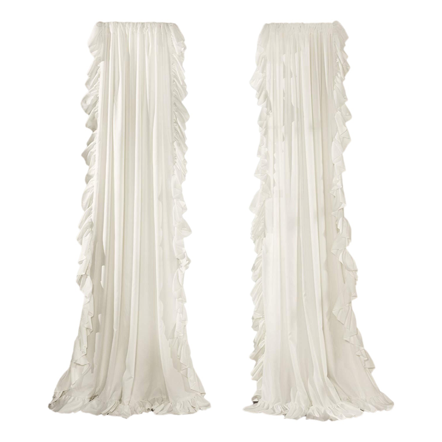 Foreign trade finished curtain wholesale American ruffled Princess wind partition curtain Nordic solid color wear Rod curtains