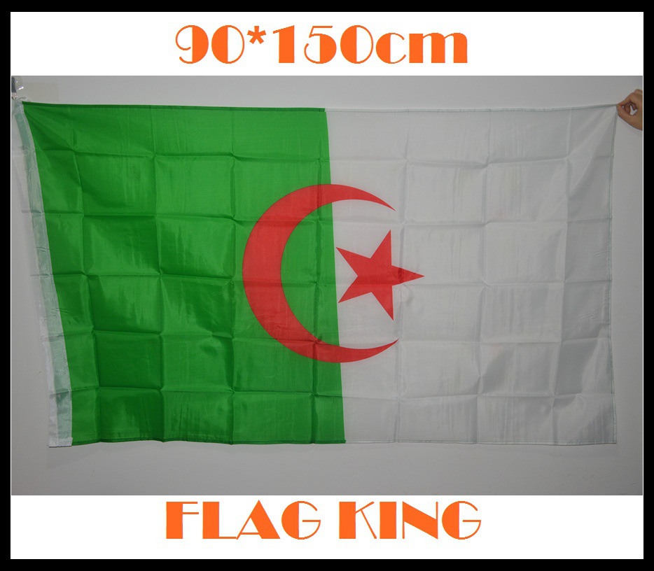 F902 in stock Wholesale 90 * 150cm 3 * 5ft Algeria Flag Algeria Flag