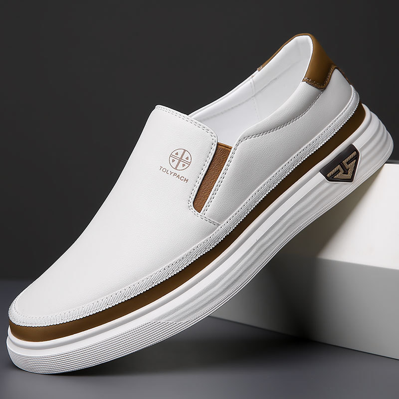 Cross-border plus size Men's Casual Shoes 2025 Summer Slip-on White Non-slip Soft Bottom Middle-aged Dad Driving Loafers