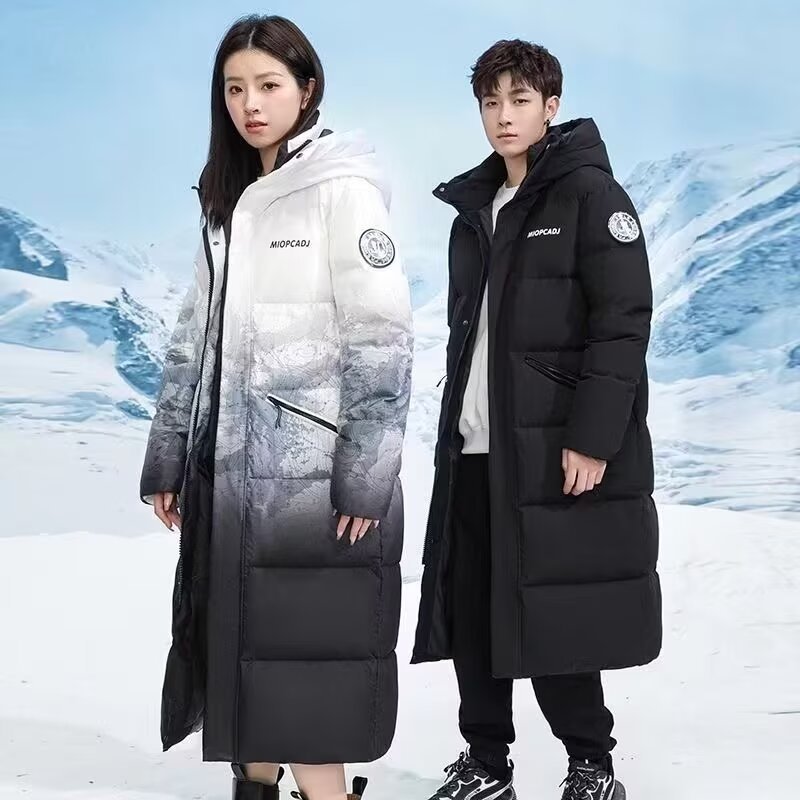 Down Jacket for Men and Women Couple White Duck Down Mid-length Winter New High-end Three-proof Extremely Cold Warm Trendy Brand Jacket