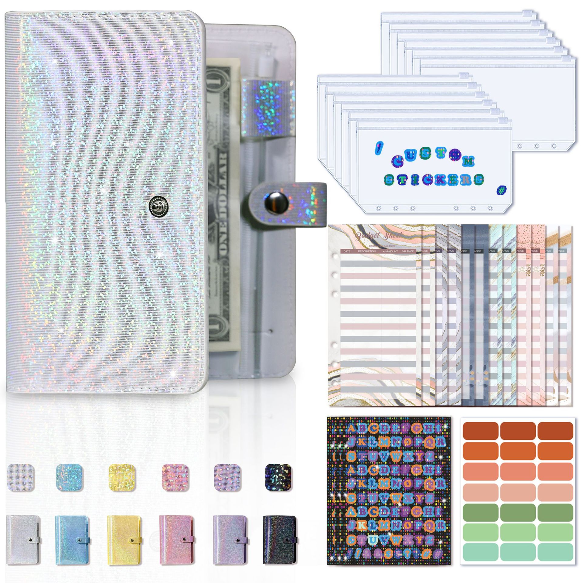 Picture of Cross-Border Morandi A6 Loose-Leaf Accounting Notebook Creative Macaron Cash Budget Financial Planning Hand Ledger