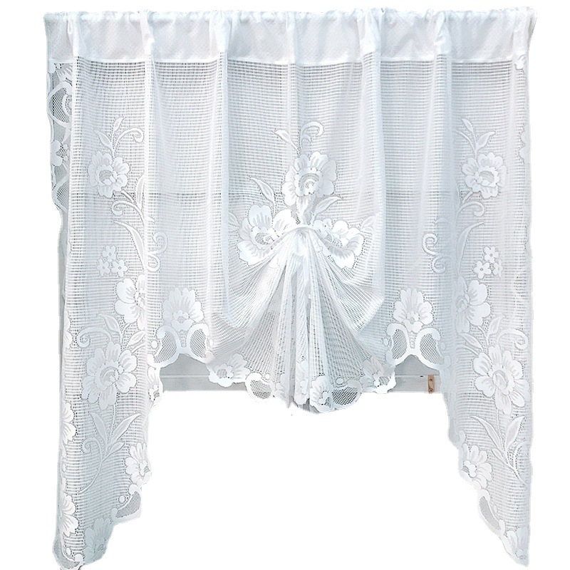 Picture of American-style pastoral fresh lace pull curtain Roman lifting gauze curtain bay window kitchen partition door curtain one-piece delivery